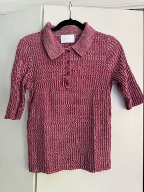 Merlette Marled Wool and Silk Polo